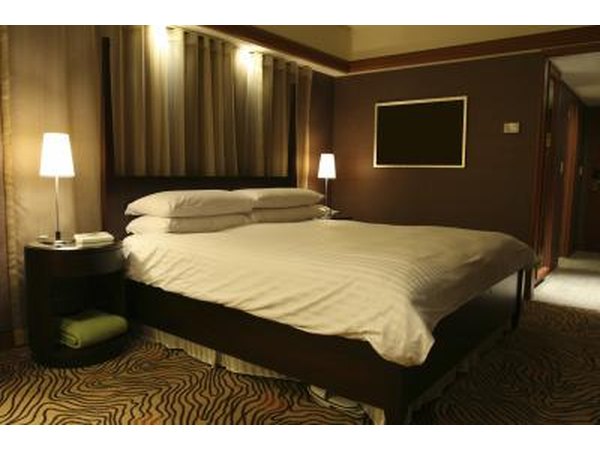 A comfortable dark bedroom.