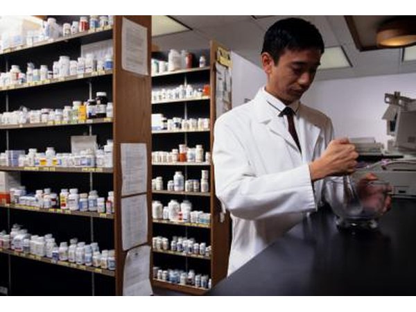 Pharmacist working in pharmacy