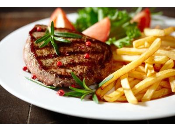 Grilled steak with french fries.