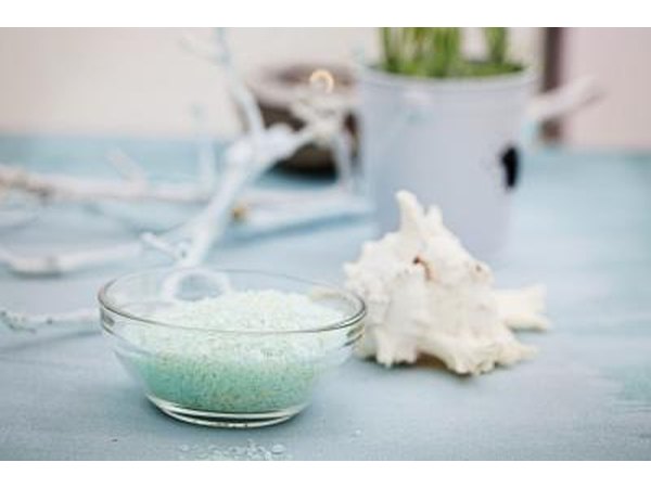 White birch tree branches and other decorative bathroom accessories.