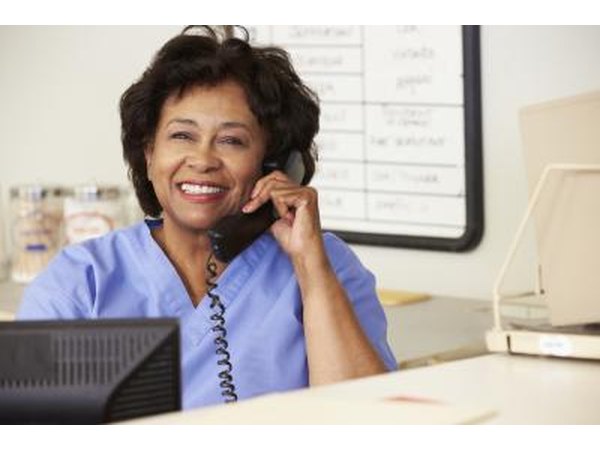 Typical work is an office environment using the phone and computer as well as interacting with patients.