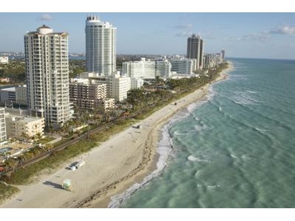 The shoreline of Miami Beach