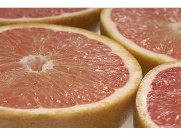 Cross section of grapefruits