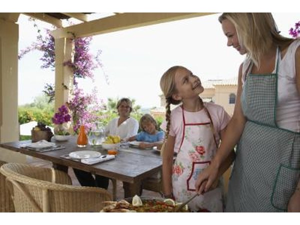Young girl in an apron