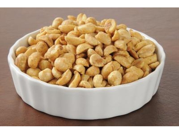 A bowl of roasted peanuts.