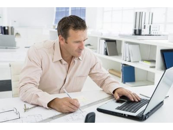 Architect using a computer.