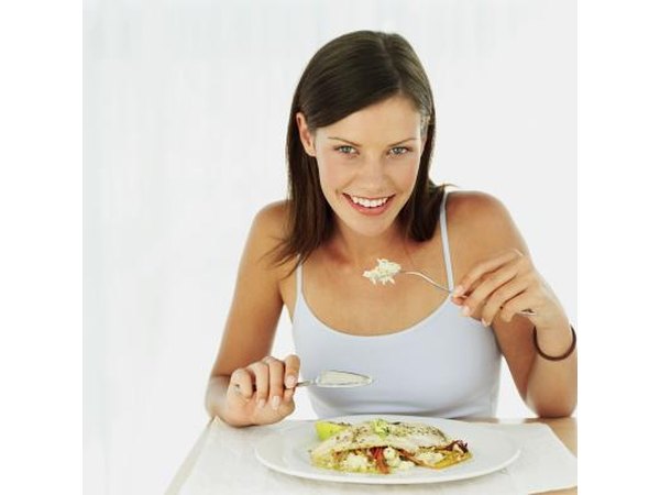 Woman eating a healthy meal