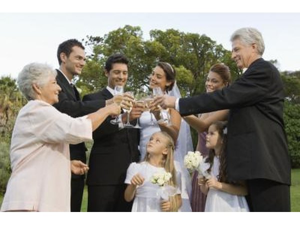 Toasting with family.