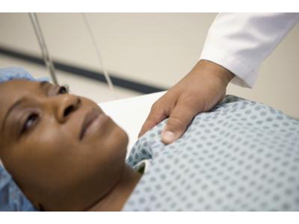 Patient with doctor before foot surgery