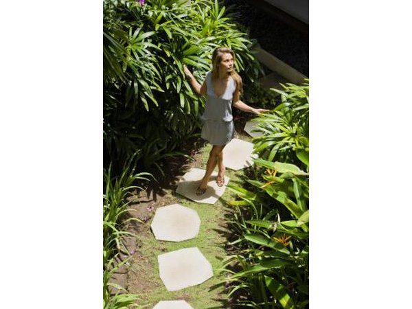 Concrete with irregular edges makes an easy, informal path.