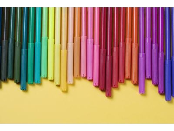 Colorants in permanent markers are usually pigments, rather than dyes, because they fade less easily and do not bleed through paper.