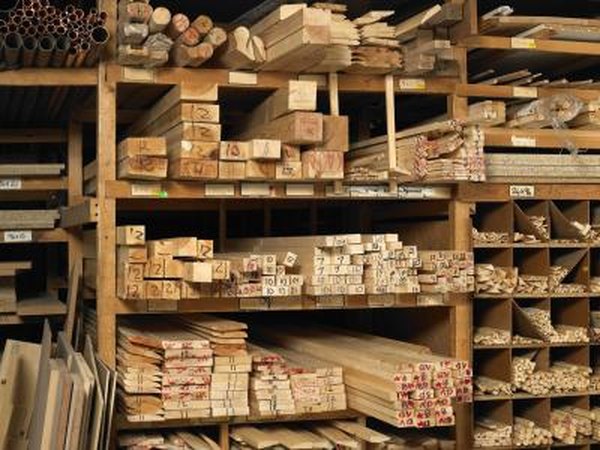Planks of woods on shelves