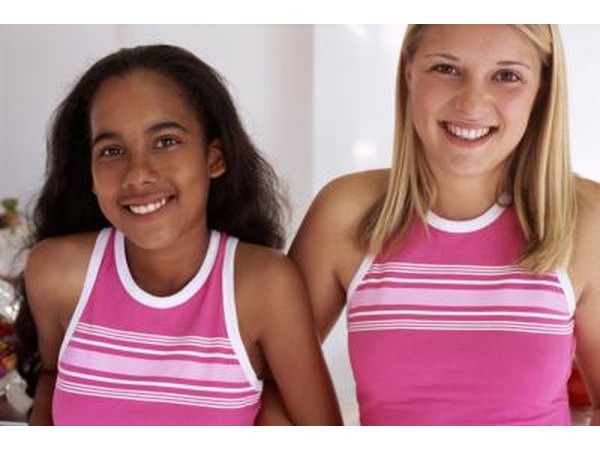 girls in matching outfits