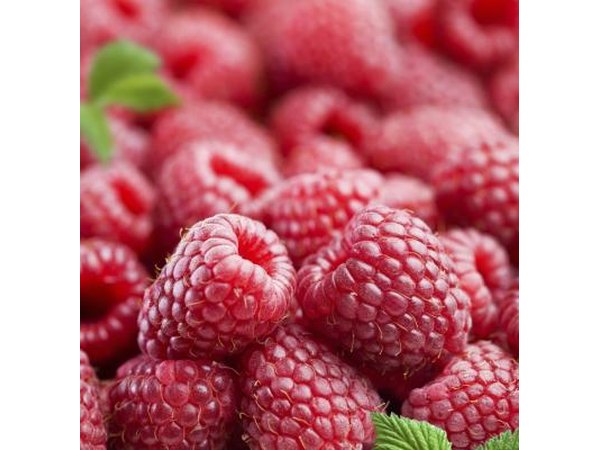 Fresh raspberries.