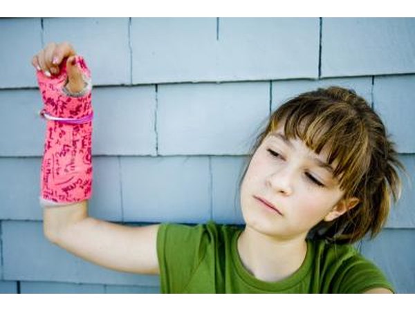 A cast or splint is used to keep the the area immobile.