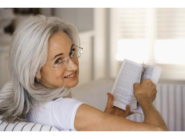 older woman reading