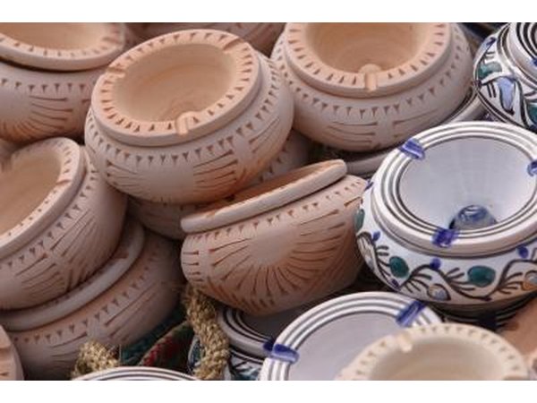 Stacks of clay pottery