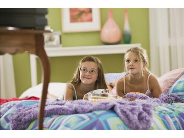 Girls watching a movie