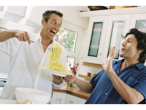 man turning down food