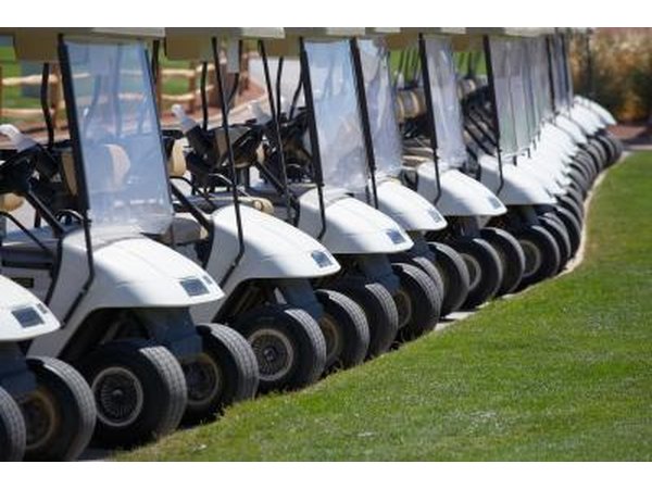 Front wheels of golf carts
