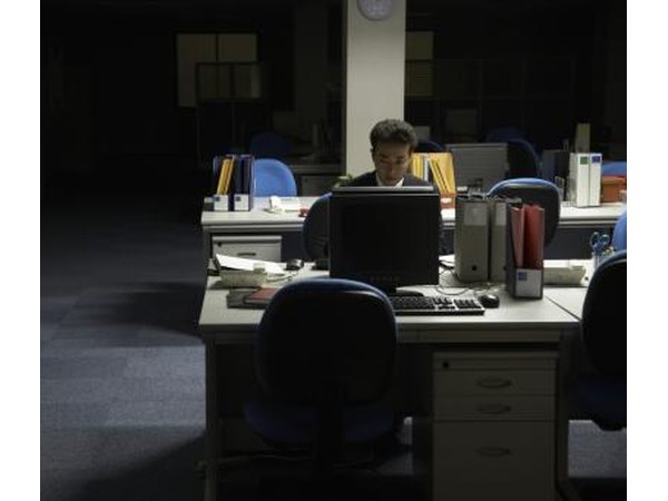 Man working after hours