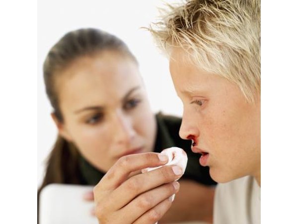 Boy with bleeding nose