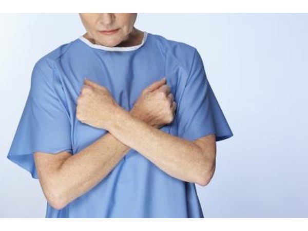 Woman with chest pain