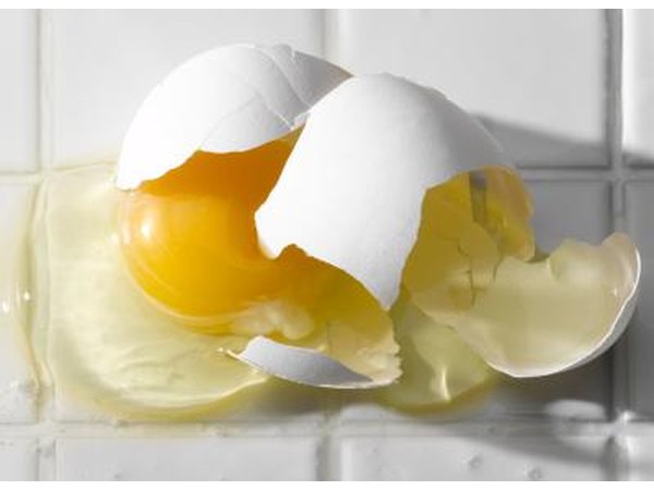 broken raw egg