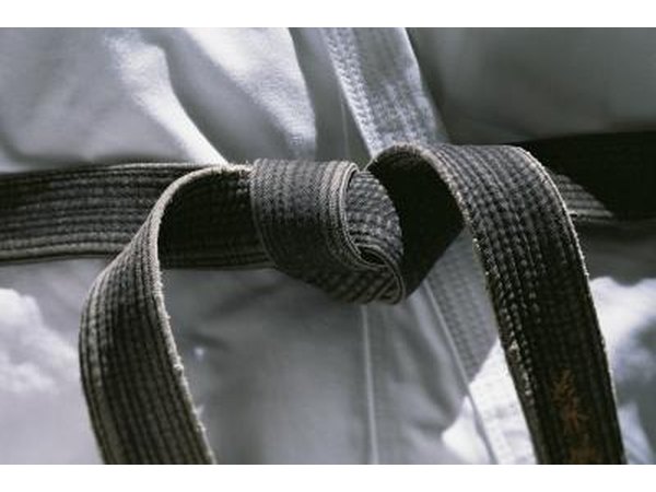 Close-up of a black belt