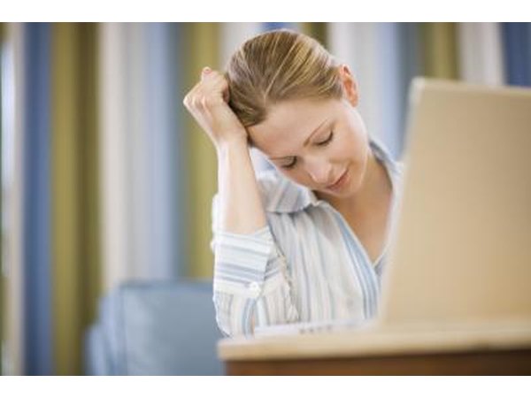 fatigued woman at work