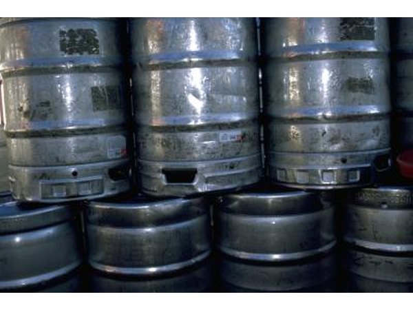 Stack of beer kegs