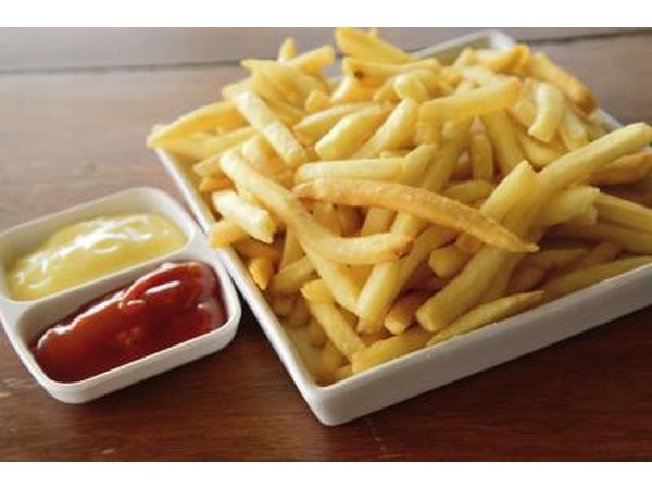 A plate of french fries.