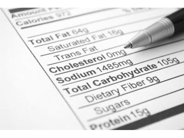 Pen on a nutrition label