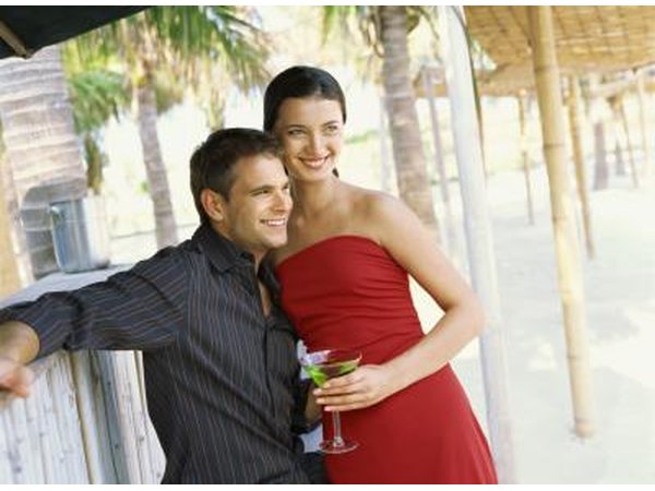 Couple at beach bar