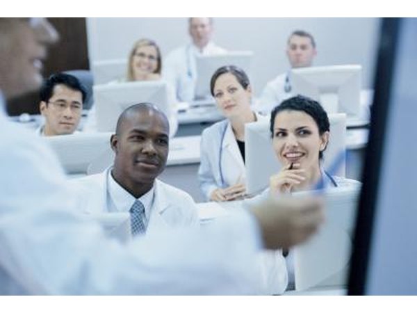 Medical students in classroom.