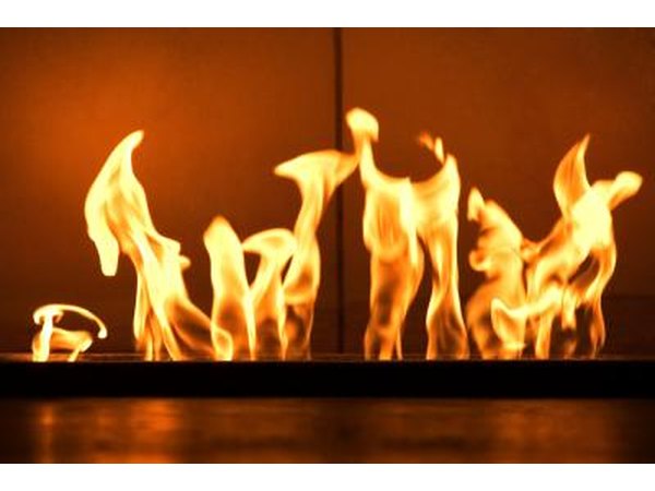 Flames in a brick oven