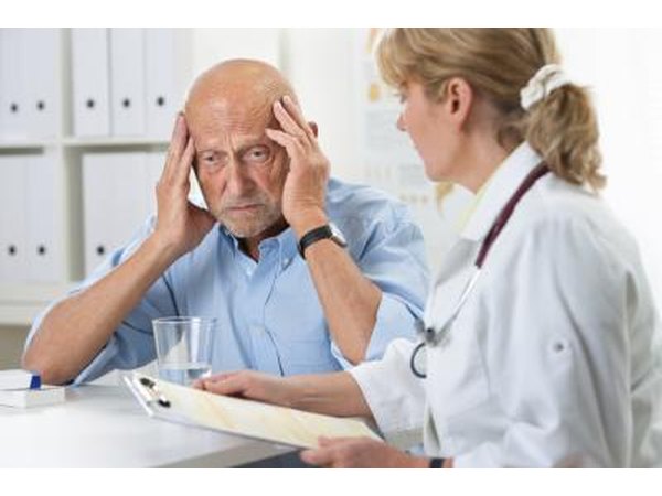 man with headache at the hospital