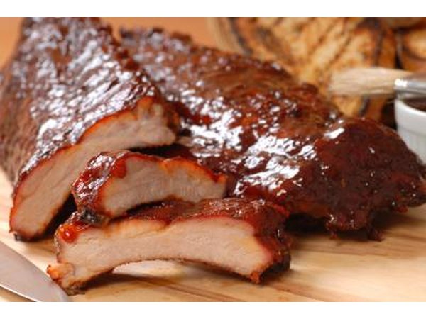 Slices from rack of pork ribs
