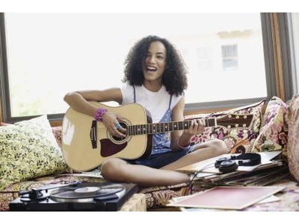 Girl playing guitar