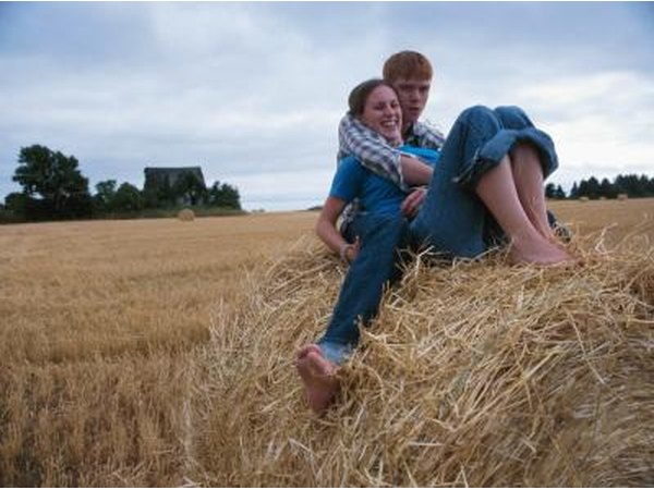 Young couple on farm