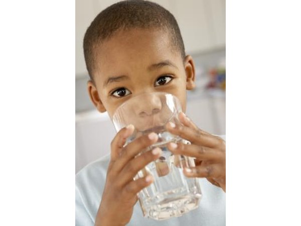 Child sipping water