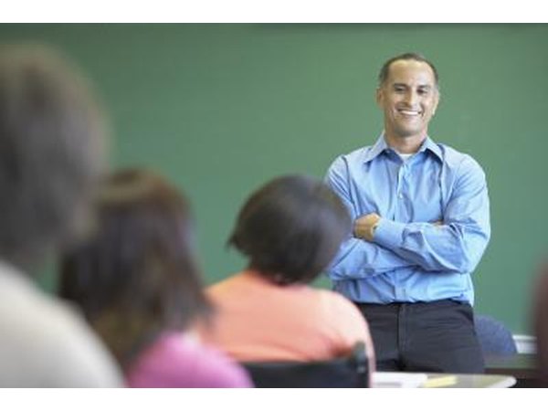 Teacher in class room