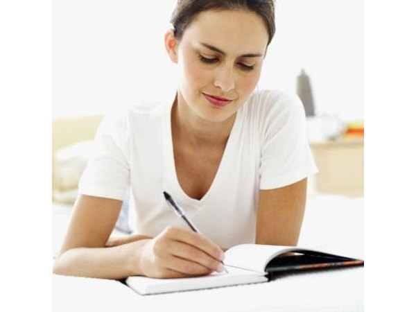 Writing in journal.