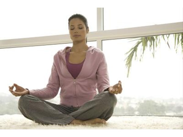 Woman practicing yoga meditation