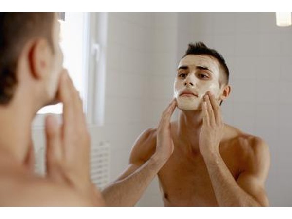 man with chemical peel on face