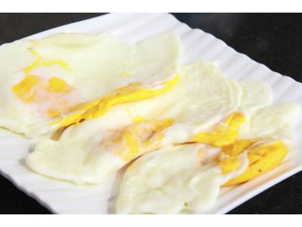 Fried eggs on a white dish