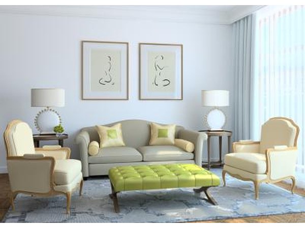 Light blue room with green accents.