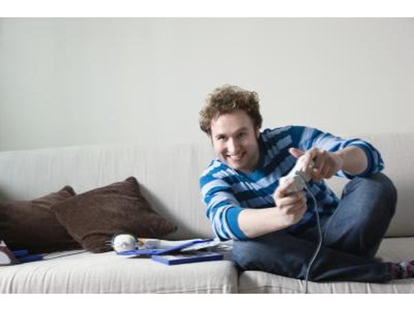 Man playing video games