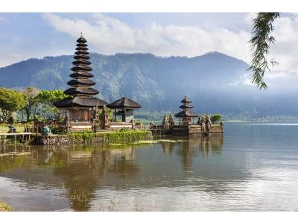 Temple by lake in Bali, Indonesia