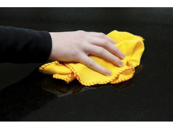 Rub the stain.